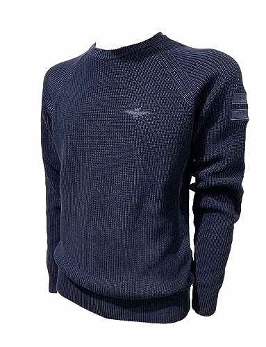 Aeronautica Militare MA1445 Herrenpullover aus Baumwolle, Sweatshirt, Pullover, blau, Medium von Aeronautica Militare