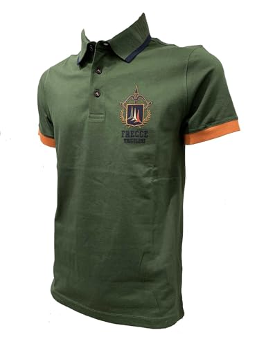 Aeronautica Militare PO1761 Herren-Poloshirt, Piqué, Trikot, T-shirt, kurzärmelig, Pfeile Tricolori, grün, Large von Aeronautica Militare