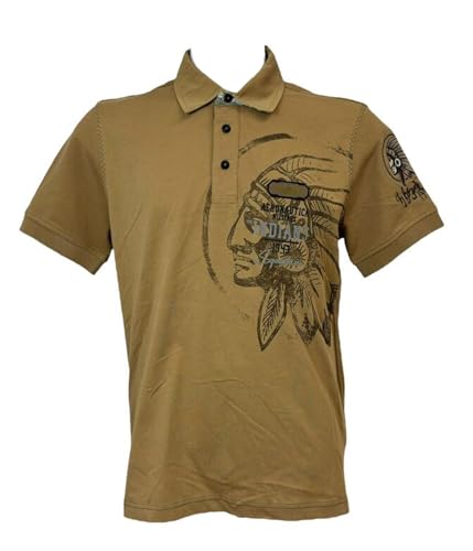 Aeronautica Militare PO1781P Herren-Poloshirt, T-Shirt, kurzärmelig, hellbraun, XL von Aeronautica Militare