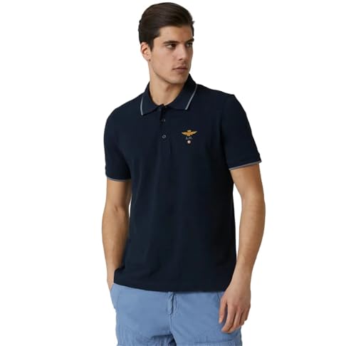 Aeronautica Militare Poloshirt Basic Blau A.M. 251PO1308P82 Herren, blau, XL von Aeronautica Militare