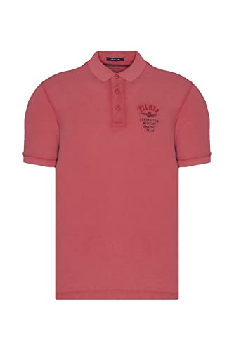 Aeronautica Militare Poloshirt PO1699P Piloten, Herren, Piqué, T-Shirt, T-Shirt, kurze Ärmel, 19302 Washed Red, XL von Aeronautica Militare