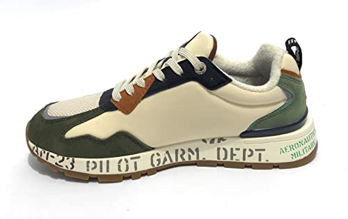 Aeronautica Militare Sneaker Running in Suede/Nylon Bianco/Verde Militare US23AR13 231SC214 43 von Aeronautica Militare