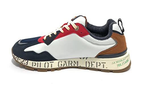 Aeronautica Militare Sneaker Running in Suede/Nylon Bianco/blu/Rosso US23AR11 231SC214 40 von Aeronautica Militare