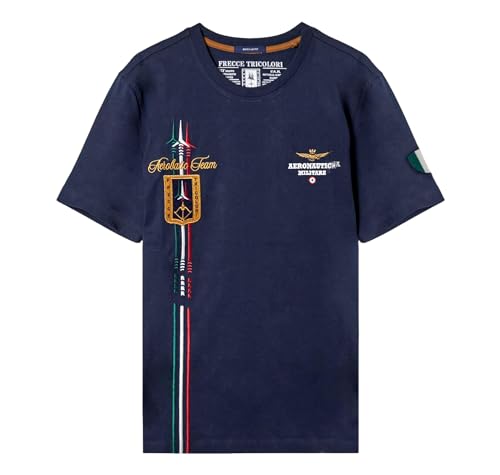 Aeronautica Militare T-Shirt Dreifarbige Pfeile Kurzarm TS2231 Farbe Marineblau, Siehe Foto, XL von Aeronautica Militare