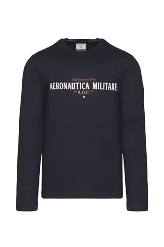 Aeronautica Militare T-Shirt M.L. mit A.O.C. Gummidruck (Dark Blau), mehrfarbig, XXL von Aeronautica Militare
