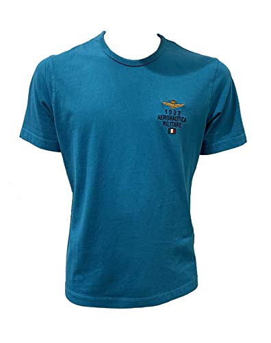 Aeronautica Militare T-Shirt TS2053J, Herren, T-Shirt, T-Shirt, hellblau, XL von Aeronautica Militare