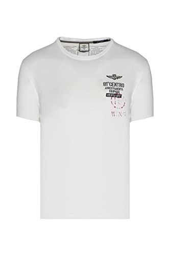 Aeronautica Militare T-Shirt TS2089J, Herren, T-Shirt, 81° CAE, Off White, Medium von Aeronautica Militare