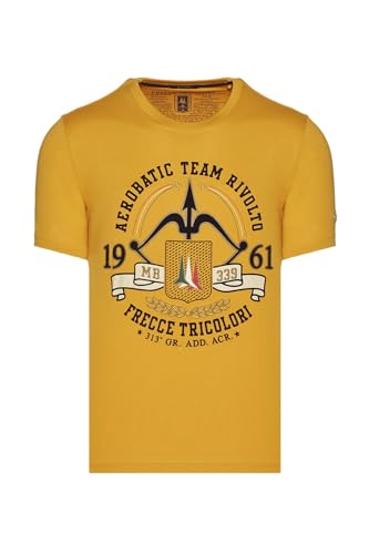 Aeronautica Militare T-Shirt TS2152 für Herren, Trikot, Polo, Pfeile Tricolori, Dark Yellow, XL von Aeronautica Militare