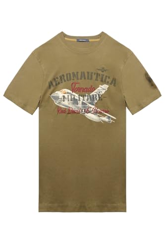 Aeronautica Militare TS2406 Herren-T-Shirt, T-Shirt, Sweatshirt, 6o Stormo, Tornado, militär-grün, Large von Aeronautica Militare