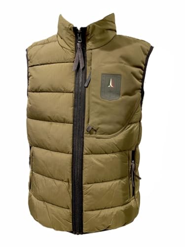 Aeronautica Militare Ultraleichte Weste AB3023 Nylon Crinkle Farbwechsel Herren Jacke Weste Weste Weste Tricolori Pfeile, Dark Olive, XXL von Aeronautica Militare