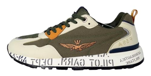 Sneaker Aeronautica Militare ecosuede/ nylon verde militare US24AR09 241SC276CT3332 42 von Aeronautica Militare