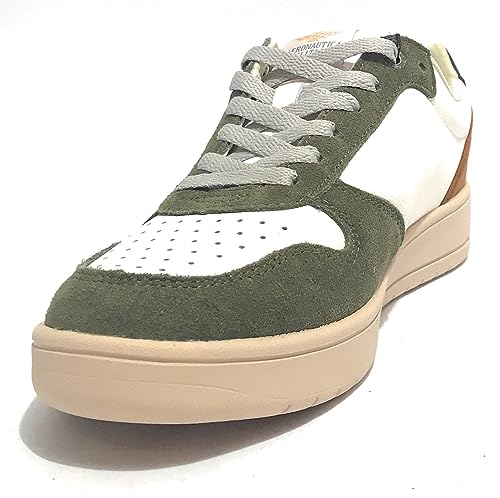 Sneaker Aeronautica Militare in ecopelle white/ suede military green/ brown U24AR06 232SC235 44 von Aeronautica Militare