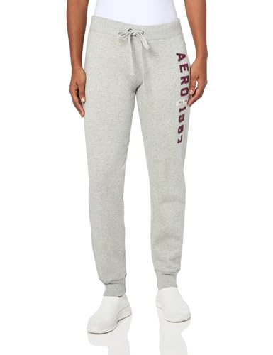 AEROPOSTALE Damen Aero Logo Cinch/Jogger Pant-Arches-1987 Trainingshose, hellgrau meliert, S von AEROPOSTALE
