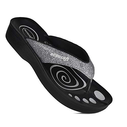 Aerosoft Damen Gliteratti Flip Flop, Erwachsene, Glitzer Grau, 39 EU von Aerosoft