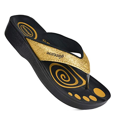 Aerosoft Damen Gliteratti Flip Flop, Erwachsene, Glitzergoldfarben, 38 EU von Aerosoft