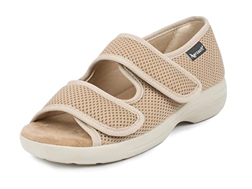 Aerosoft Damen Reha-Sandalette stretch 06, druckfrei, individuell anpassbar, in 3 Farben (beige, numeric_36) von Aerosoft