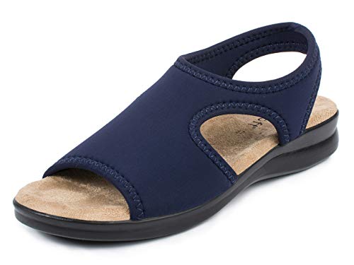 Aerosoft Damen Sandalette stretch 05, extra leicht und mit rundum Stretch, in 5 Farben (blau, numeric_37) von Aerosoft