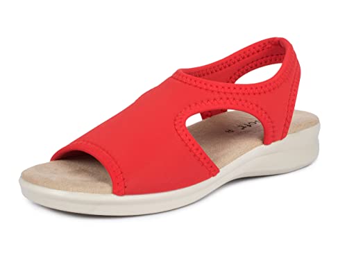 Aerosoft Damen Sandalette Stretch 05, extra leicht und mit rundum Stretch, in 5 Farben (rot, numeric_36) von Aerosoft