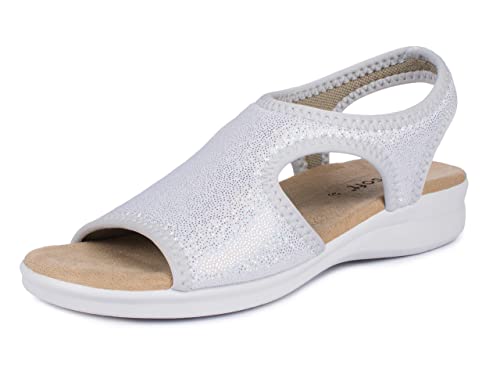 Aerosoft Damen Sandalette Stretch 05, extra leicht und mit rundum Stretch, in 5 Farben (silber, numeric_38) von Aerosoft