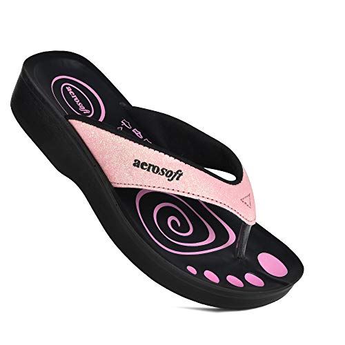 Aerosoft - Flip Flops für Frauen – Unterstützung des Fußgewölbes., Pink (rosa (glitter pink)), 35.5 EU von Aerosoft