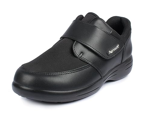 Aerosoft Klett-Halbschuh Stretch 16 Damen Herren Weite G-H rutschhemmend (schwarz, Numeric_40) von Aerosoft