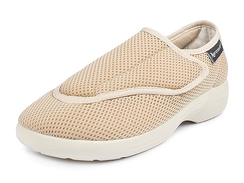 Aerosoft Reha-Halbschuh Stretch 17 Damen Herren Weite G-H Klettverschluss rutschhemmend (beige, Numeric_36) von Aerosoft