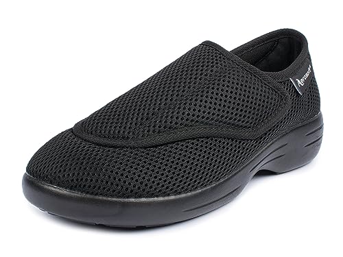 Aerosoft Reha-Halbschuh Stretch 17 Damen Herren Weite G-H Klettverschluss rutschhemmend (schwarz, Numeric_36) von Aerosoft