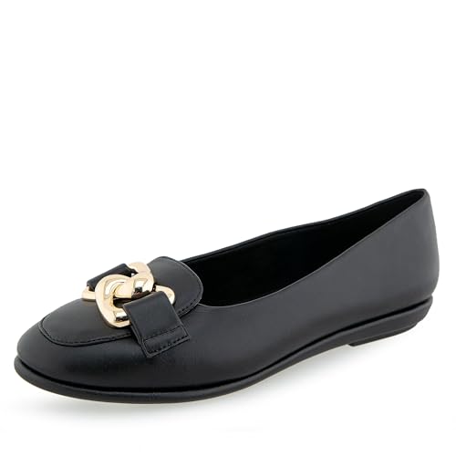 Aerosoles Damen Bell Ballerinas, Schwarz Kunstleder, 40 EU Weit von Aerosoles