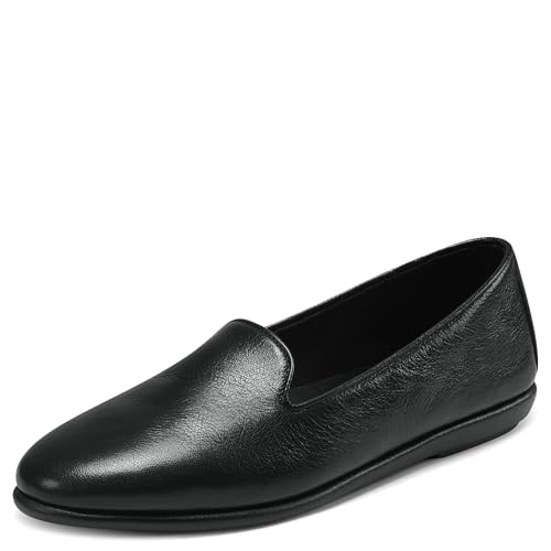 Aerosoles Damen Betunia Loafer, Schwarz Leder, 41 EU Weit von Aerosoles
