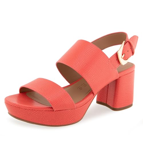 Aerosoles Damen Camilia Sandalen mit Absatz, Geprägtes Kunstleder mit Koralleneidechse, 39 EU von Aerosoles