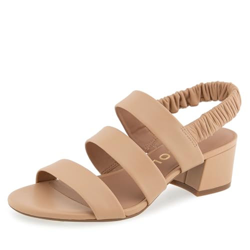 Aerosoles Damen Clarissa Sandale mit Absatz, Beigefarbenes Biskuitleder, 38.5 EU Weit von Aerosoles