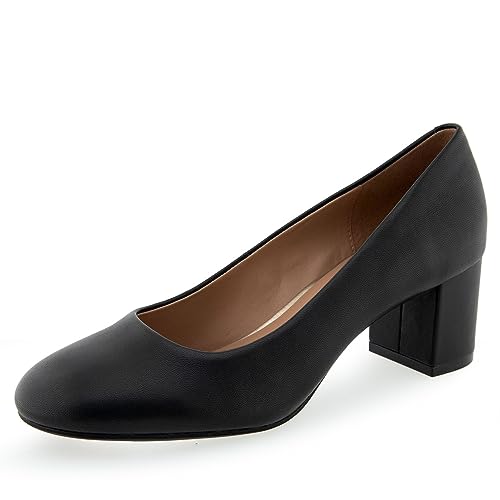 Aerosoles Damen Ebel Pumps, Schwarz Leder, 38 EU von Aerosoles