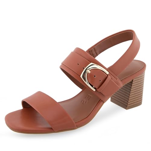 Aerosoles Damen Ellazia Sandale mit Absatz, Ginger Bread PU, 39.5 EU von Aerosoles