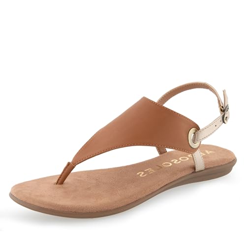Aerosoles Damen Fazit: Flache Sandale, Bräune Combo, 42 EU von Aerosoles