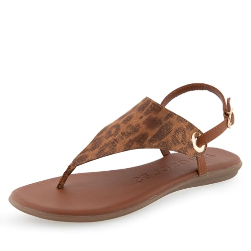Aerosoles Damen Fazit: Flache Sandale, Leopard Metallic Faux Suede, 39.5 EU Weit von Aerosoles