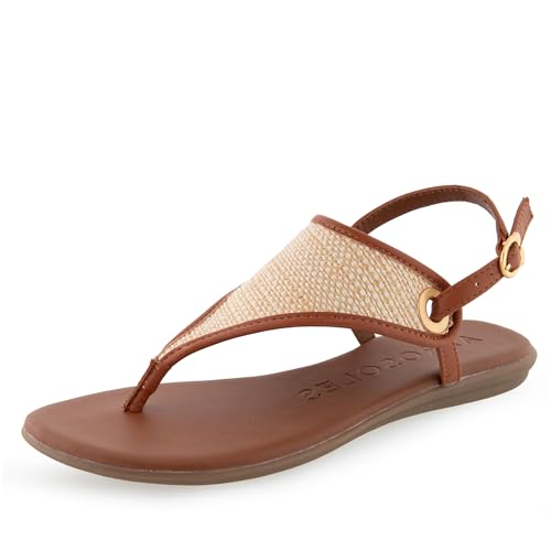 Aerosoles Damen Fazit: Flache Sandale, Natürliche Kombination, 38 EU Weit von Aerosoles