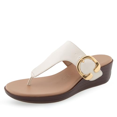 Aerosoles Damen Izola Keilsandale, Eggnog PU-Leder, 38.5 EU von Aerosoles