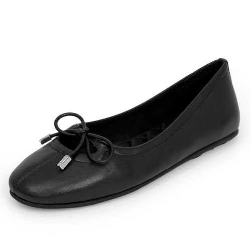 Aerosoles Damen Perle Ballerinas, Schwarzes weiches Nappaleder, 37.5 EU Weit von Aerosoles