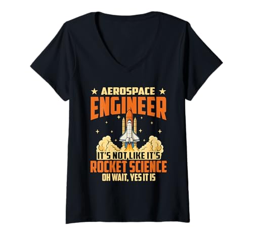 Damen Luft- und Raumfahrtingenieur - Luft- und Raumfahrttechnik Rocket T-Shirt mit V-Ausschnitt Damen Luft- und Raumfahrtingenieur - Luft- und Raumfahrttechnik Rocket T-Shirt mit V-Ausschnitt von Aerospace Engineer Merch
