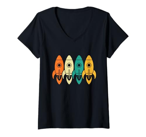 Damen Vintage Rockets - Luft- und Raumfahrtingenieur Rocket Science T-Shirt mit V-Ausschnitt Damen Vintage Rockets - Luft- und Raumfahrtingenieur Rocket Science T-Shirt mit V-Ausschnitt von Aerospace Engineer Merch