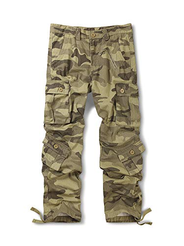 Aeslech Herren Cargohose Hose mit 8 Taschen Regular Fit Cargo Hose Baumwollhose Freizeithose Wanderhose Trekkinghose Outdoorhose für Männer Z Gelb W38 - DE48 Aeslech Herren Cargohose Hose mit 8 Taschen Regular Fit Cargo Hose Baumwollhose Freizeithose Wanderhose Trekkinghose Outdoorhose für Männer Z Gelb W38 - DE48 von Aeslech