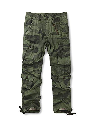 Aeslech Herren Cargohose Hose mit 8 Taschen Regular Fit Cargo Hose Baumwollhose Freizeithose Wanderhose Trekkinghose Outdoorhose für Männer Z Grün W42 - DE52 Aeslech Herren Cargohose Hose mit 8 Taschen Regular Fit Cargo Hose Baumwollhose Freizeithose Wanderhose Trekkinghose Outdoorhose für Männer Z Grün W42 - DE52 von Aeslech