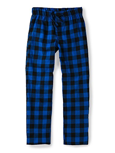 Aeslech Herren Schlafanzughose Kariert Loungewear Hose Lang Baumwolle Pyjamahose Nachtwäsche & Baumwollflanell Weich Schlafbekleidung 1 Blau 40 von Aeslech