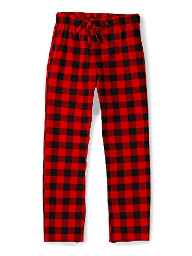 Aeslech Herren Schlafanzughose Kariert Loungewear Hose Lang Baumwolle Pyjamahose Nachtwäsche & Baumwollflanell Weich Schlafbekleidung 1 Rot 38 von Aeslech