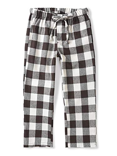 Aeslech Jungen Schlafanzughose, Baumwolle, Gewebt, Kariert, Plaid Weiche Flanell Nachtwäsche Pyjamahose für Kinder 2 Kaffee Tag 150-9-10 Jahre von Aeslech