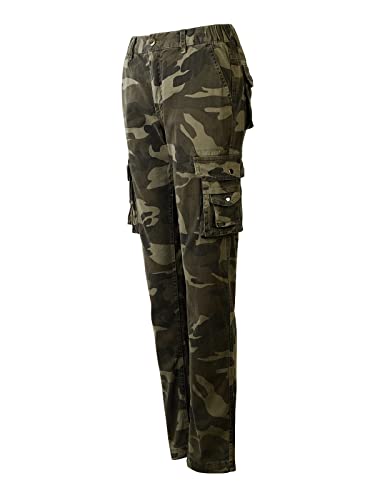 Aeslech Ladies Camouflage Trousers - Camo Combat Work Trousers Womens Slim Fit Stretch Multi Pockets Casual Pants Camo 169 US 6 - DE 34 von Aeslech