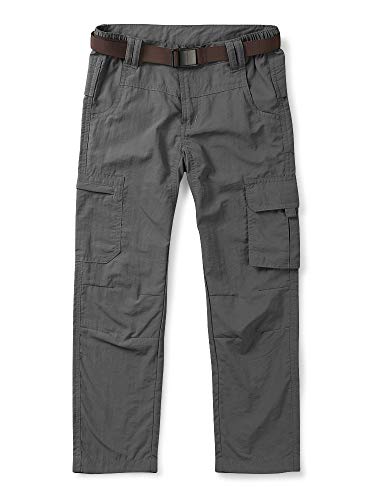 Aeslech Leichte Cargo-Arbeitshose für Herren, schnelltrocknend, für Outdoor-Aktivitäten, Wandern, Wandern, Wandern, elastische Taille, grau, 38W Regulär von Aeslech