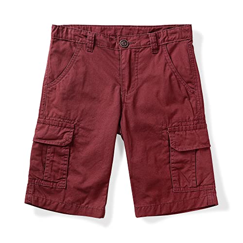 Aeslech Little Big Jungen Casual Cargo Shorts Leichte Multi Pockets Sommer, rot, 140 von Aeslech