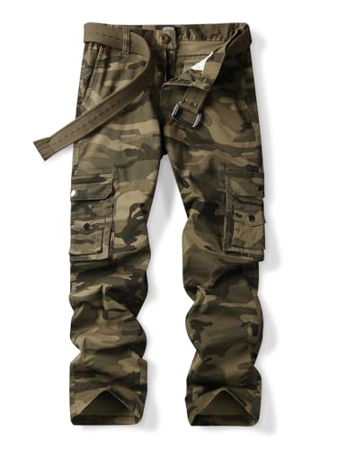 Camouflage Hose Damen Cargohose Strecken Arbeitshose Cargo Hose Damen y2k schlanke Passform Mehrere Taschen Camo 169 US 12 - DE 40 von Aeslech