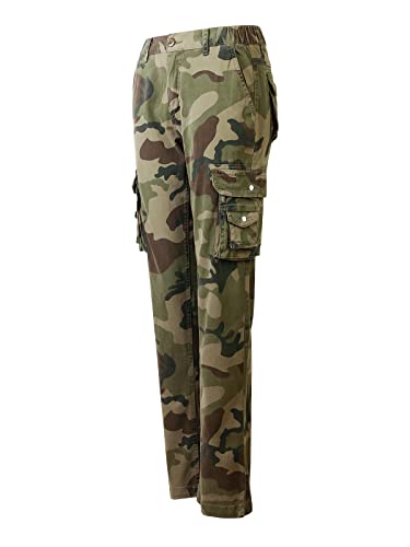 Camouflage Hose Damen Cargohose Strecken Arbeitshose Cargo Hose Damen y2k schlanke Passform Mehrere Taschen Camo 29 US 10 - DE 38 von Aeslech